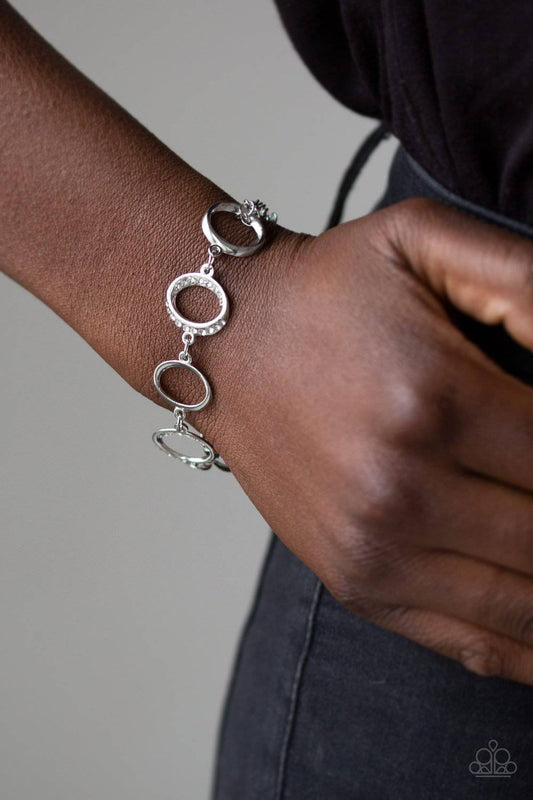 Beautiful Inside and Out - White Rhinestone Bracelet- Paparazzi Accessories - GlaMarous Titi Jewels