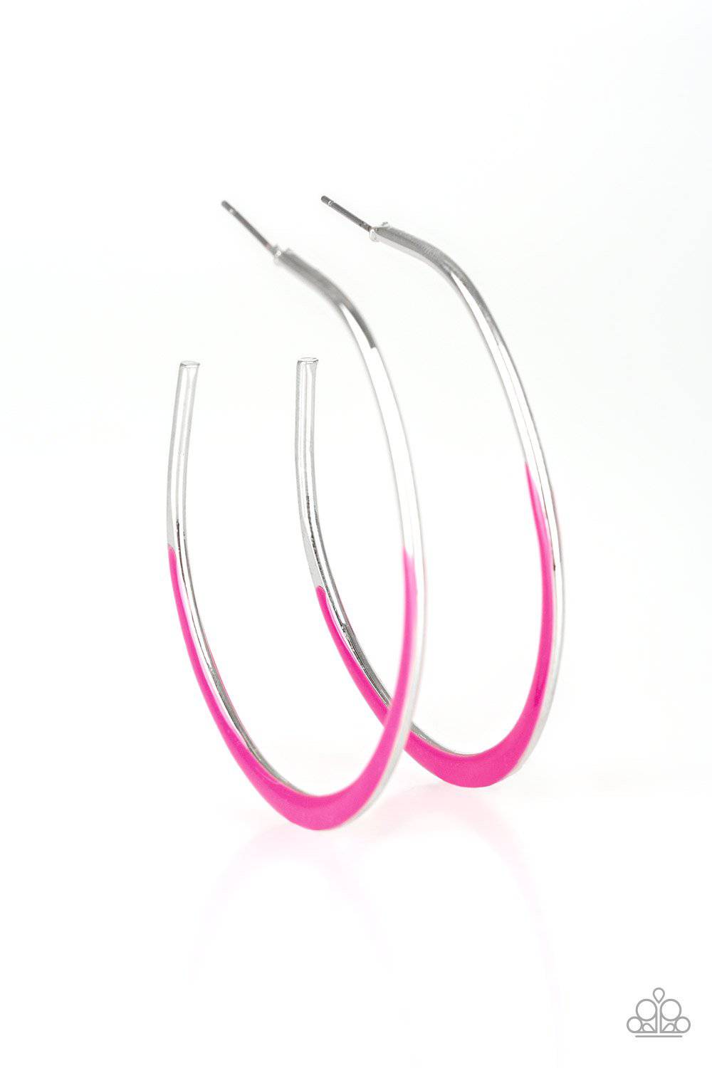 So Seren-DIP-itous - Pink & Silver Hoop Earrings - Paparazzi Accessories - GlaMarous Titi Jewels