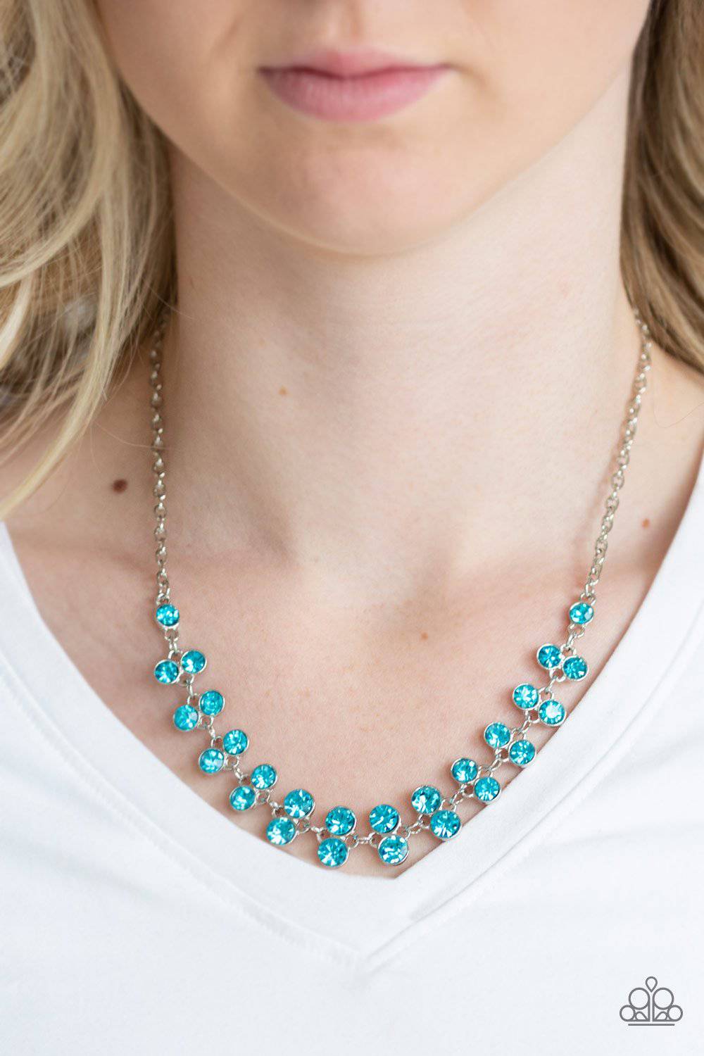 Super Starstruck - Blue Rhinestone Necklace - Paparazzi Accessories - GlaMarous Titi Jewels