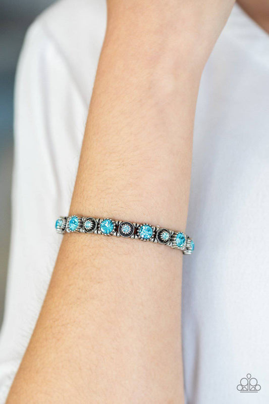 Heavy On The Sparkle - Blue Rhinestone Bracelet - Paparazzi Accessories - GlaMarous Titi Jewels