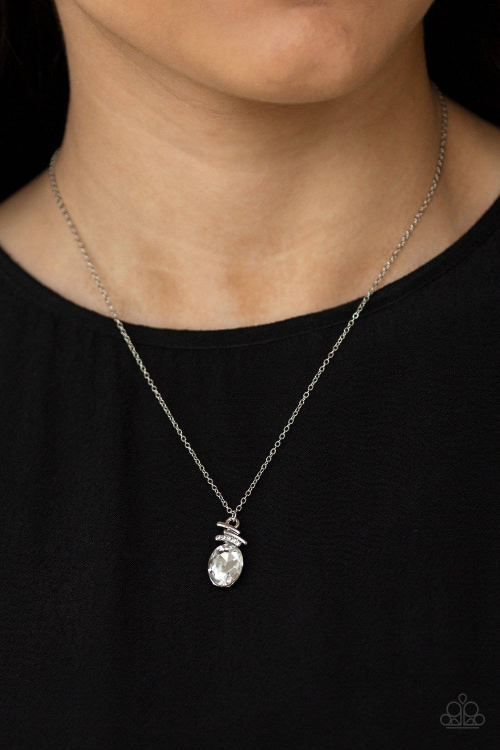 Diamonds For Days - White Rhinestone Necklace - Paparazzi Accessories - GlaMarous Titi Jewels