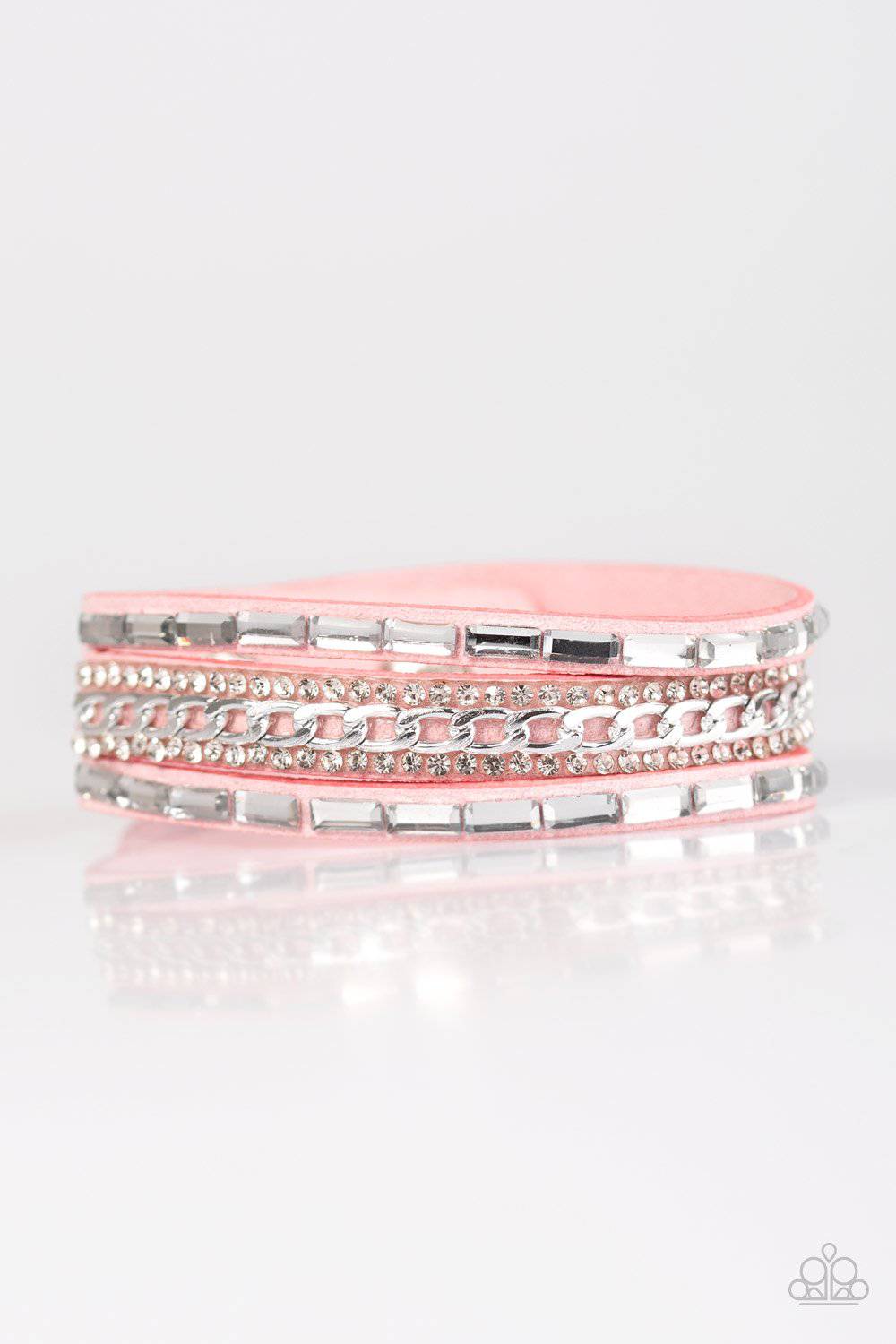 Girl Hustle - Pink Rhinestone Bracelet - Paparazzi Accessories - GlaMarous Titi Jewels