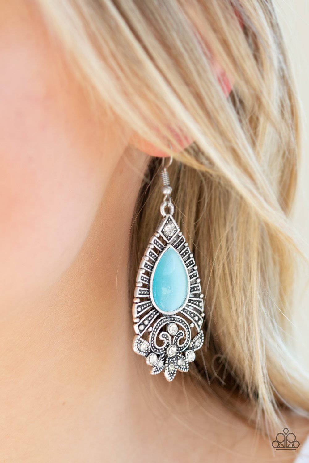 Majestically Malibu - Blue Moonstone Earrings - Paparazzi Accessories - GlaMarous Titi Jewels