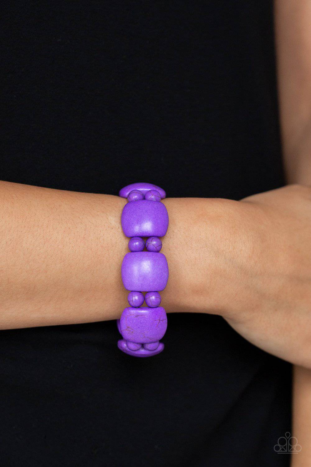 Dont Be So NOMADIC! - Purple Stretchy Bracelet - Paparazzi Accessories - GlaMarous Titi Jewels