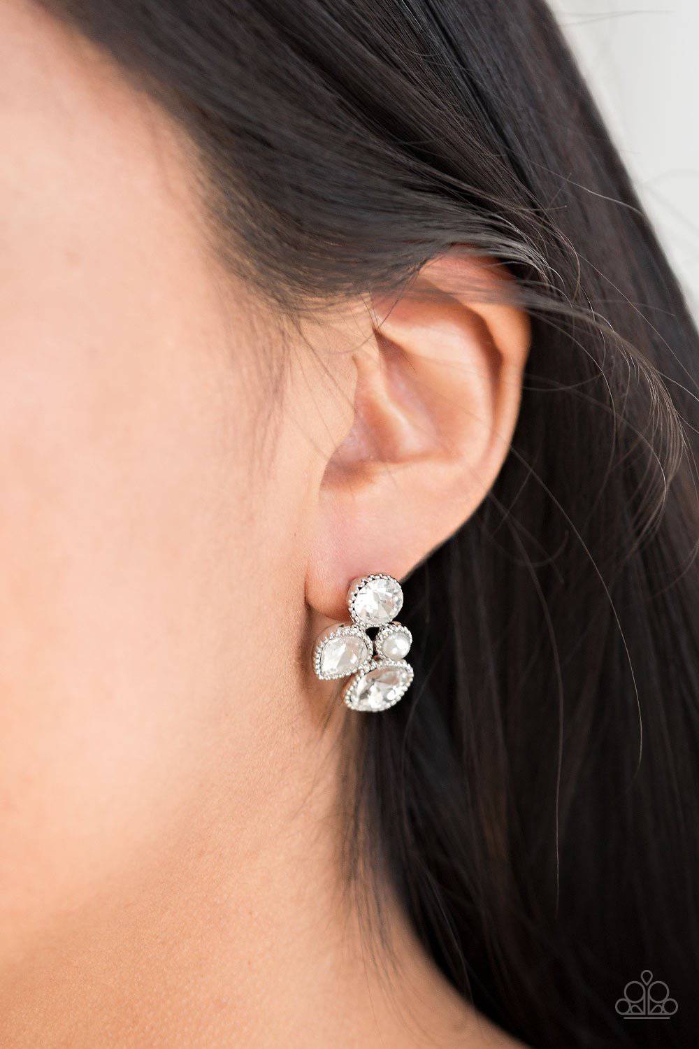 Super Superstar White Post Earrings - Paparazzi Accessories - GlaMarous Titi Jewels
