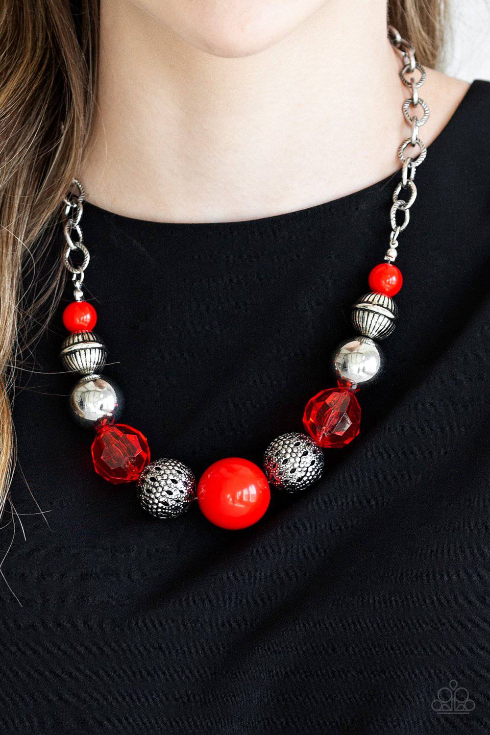 Sugar, Sugar - Red Bead Necklace - Paparazzi Accessories - GlaMarous Titi Jewels