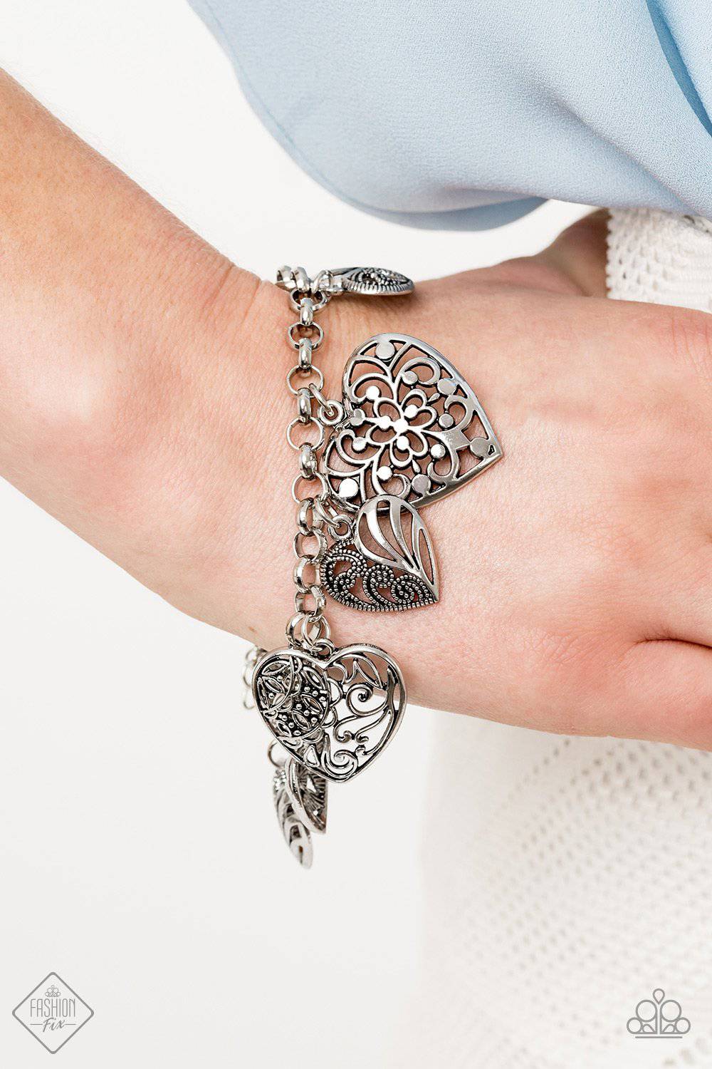 Completely Devoted - Silver Heart Bracelet - Paparazzi Accessories - GlaMarous Titi Jewels