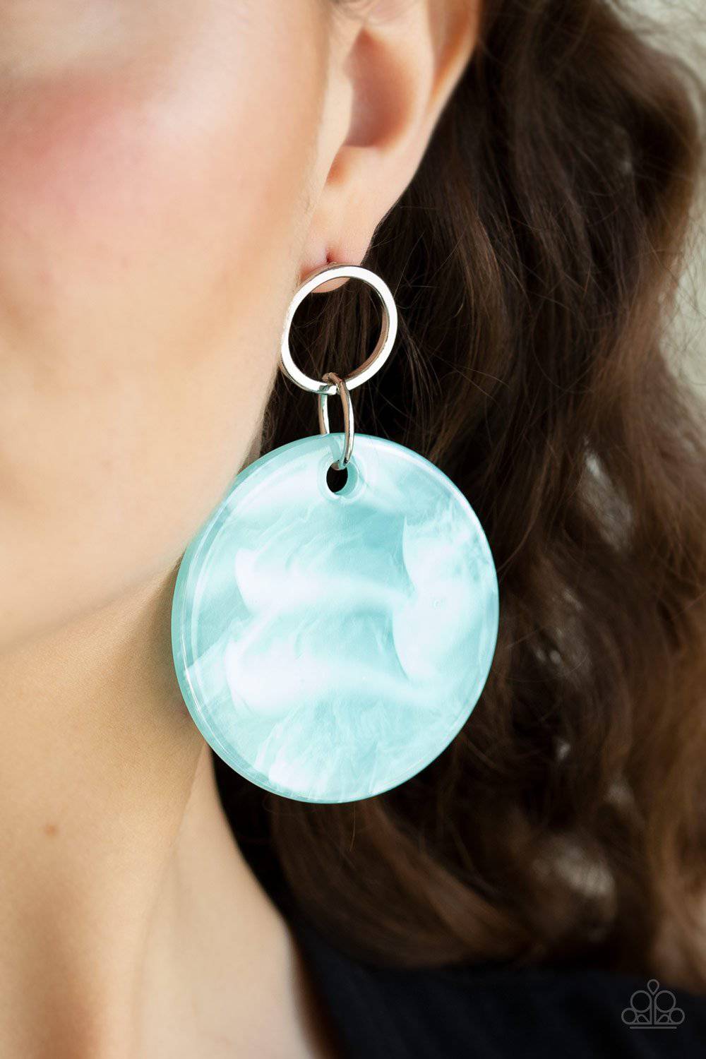Beach Bliss - Blue Acrylic Earrings - Paparazzi Accessories - GlaMarous Titi Jewels