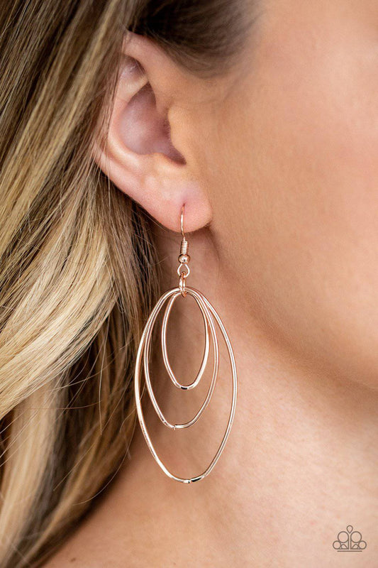 All OVAL The Place - Rose Gold Earrings - Paparazzi Accessories - GlaMarous Titi Jewels