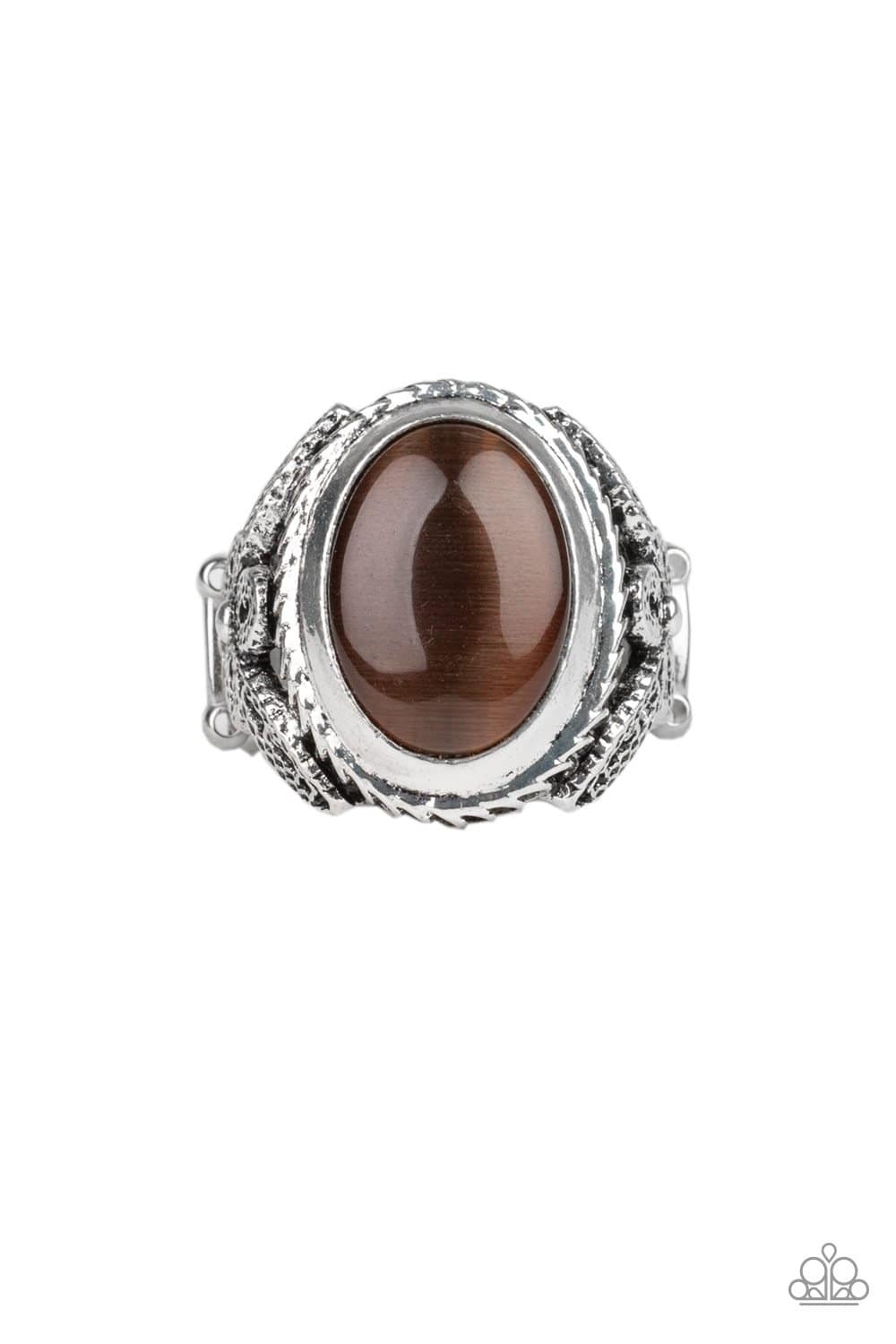 Deep Freeze - Brown Cat's Eye Ring - Paparazzi Accessories - GlaMarous Titi Jewels