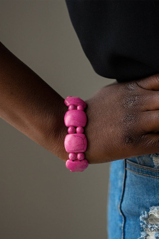 Dont Be So NOMADIC! - Pink Stretchy Bracelets - Paparazzi Accessories - GlaMarous Titi Jewels