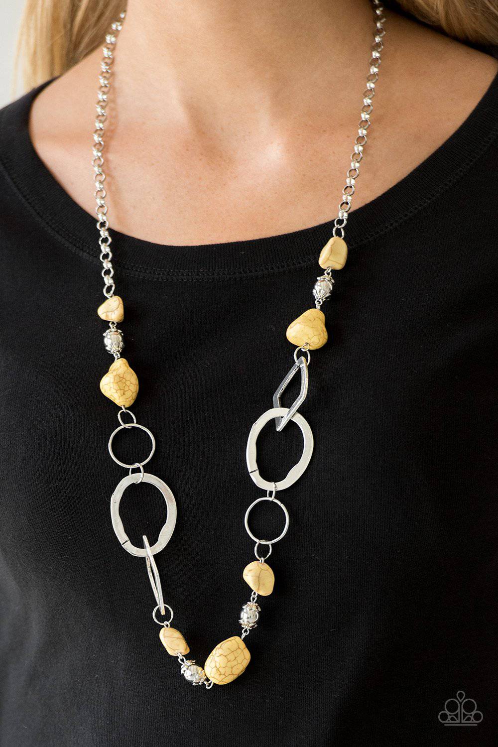 Thats TERRA-ific! - Yellow Stone Necklace - Paparazzi Accessories - GlaMarous Titi Jewels