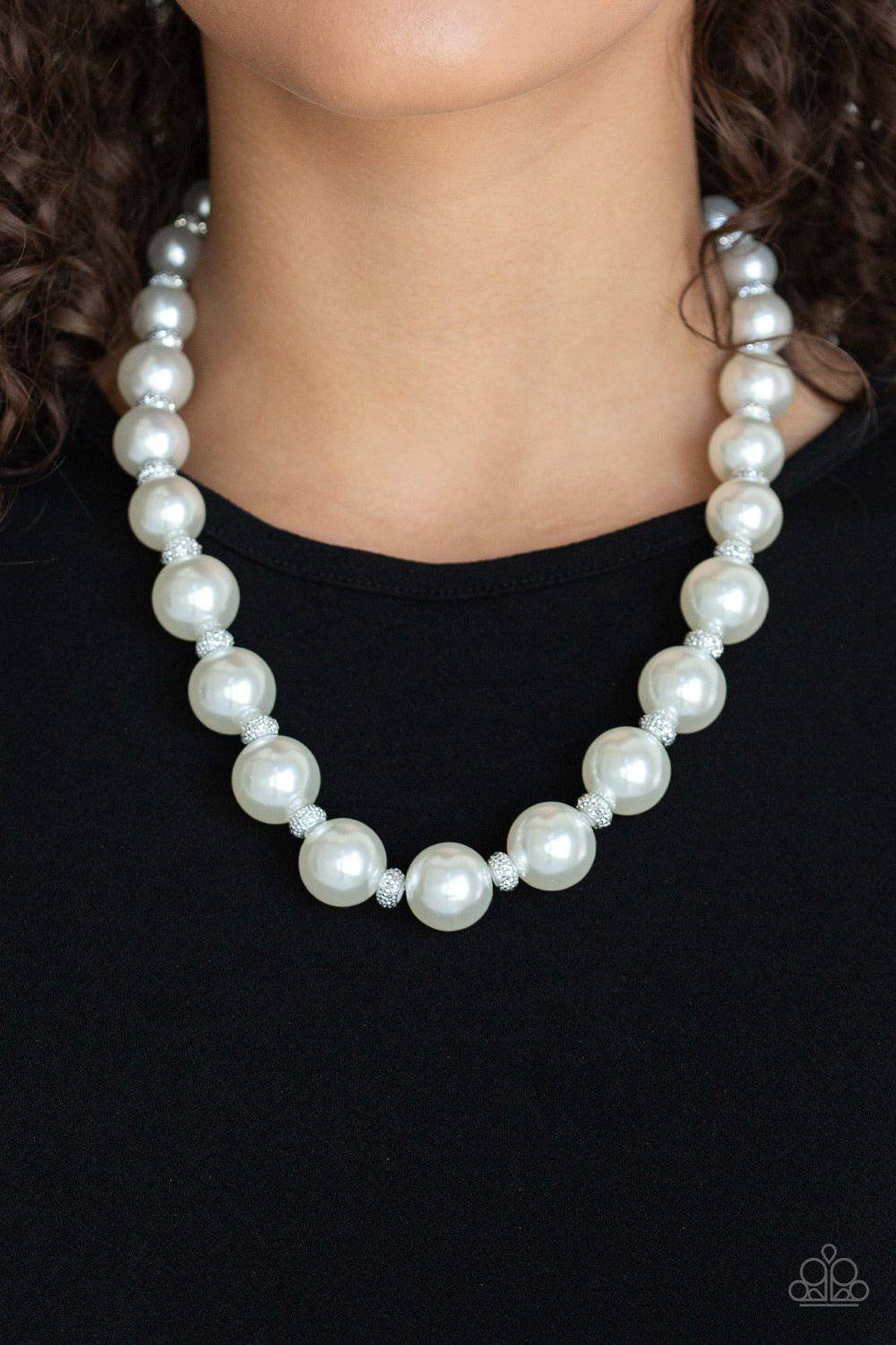 Uptown Heiress - White Pearl Necklace - Paparazzi Accessories - GlaMarous Titi Jewels