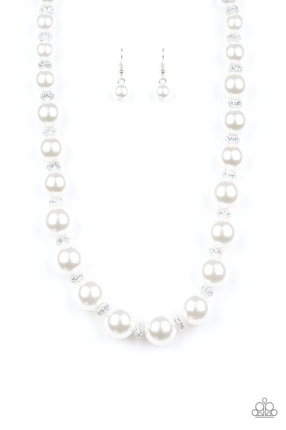 Uptown Heiress - White Pearl Necklace - Paparazzi Accessories - GlaMarous Titi Jewels