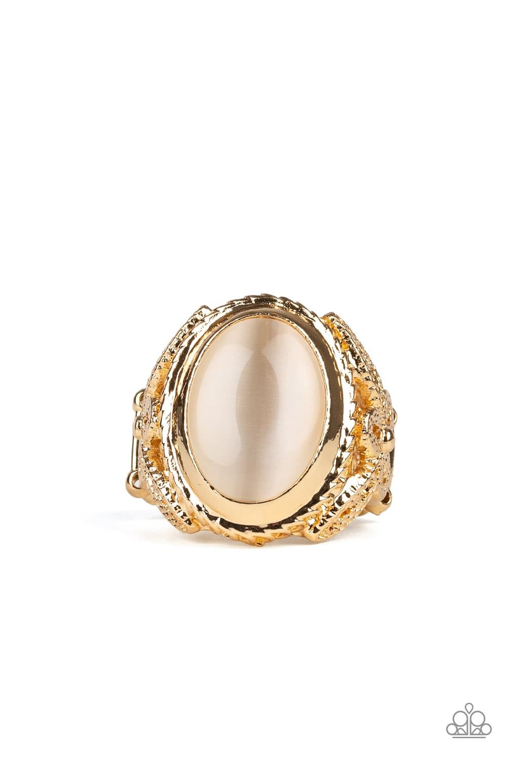 Deep Freeze - Gold Cat's Eye Ring - Paparazzi Accessories - GlaMarous Titi Jewels