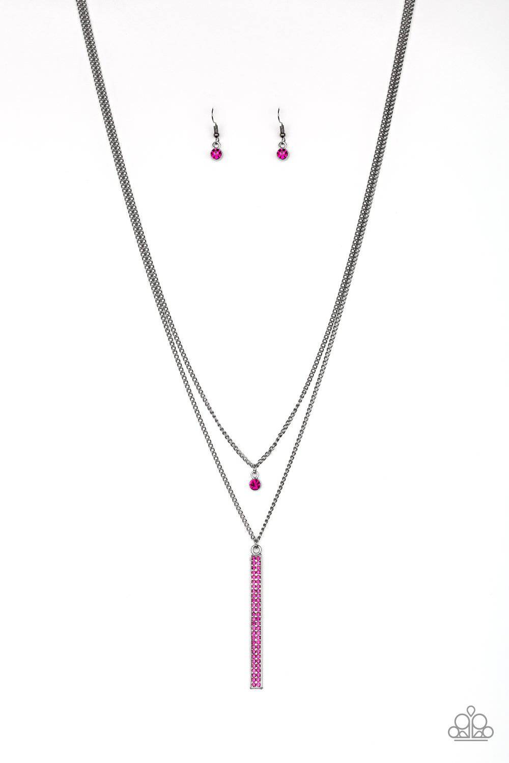 Stratospheric - Pink Rhinestone Necklace - Paparazzi Accessories - GlaMarous Titi Jewels