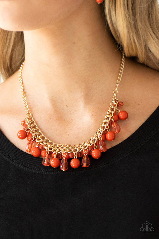 Tour de Trendsetter - Orange & Gold Necklace - Paparazzi Accessories - GlaMarous Titi Jewels
