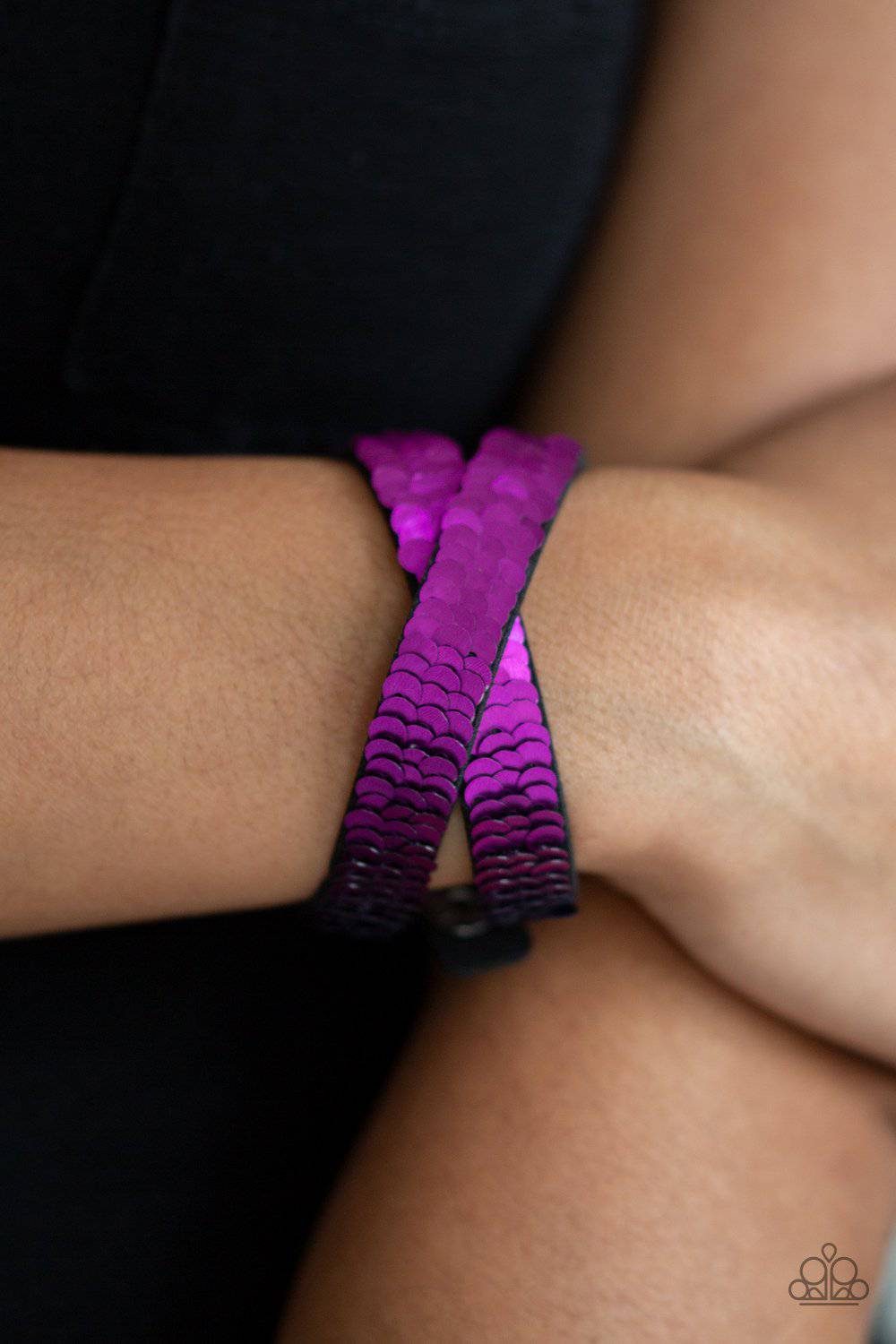 Under The SEQUINS - Purple & Blue Wrap Bracelet - Paparazzi Accessories - GlaMarous Titi Jewels