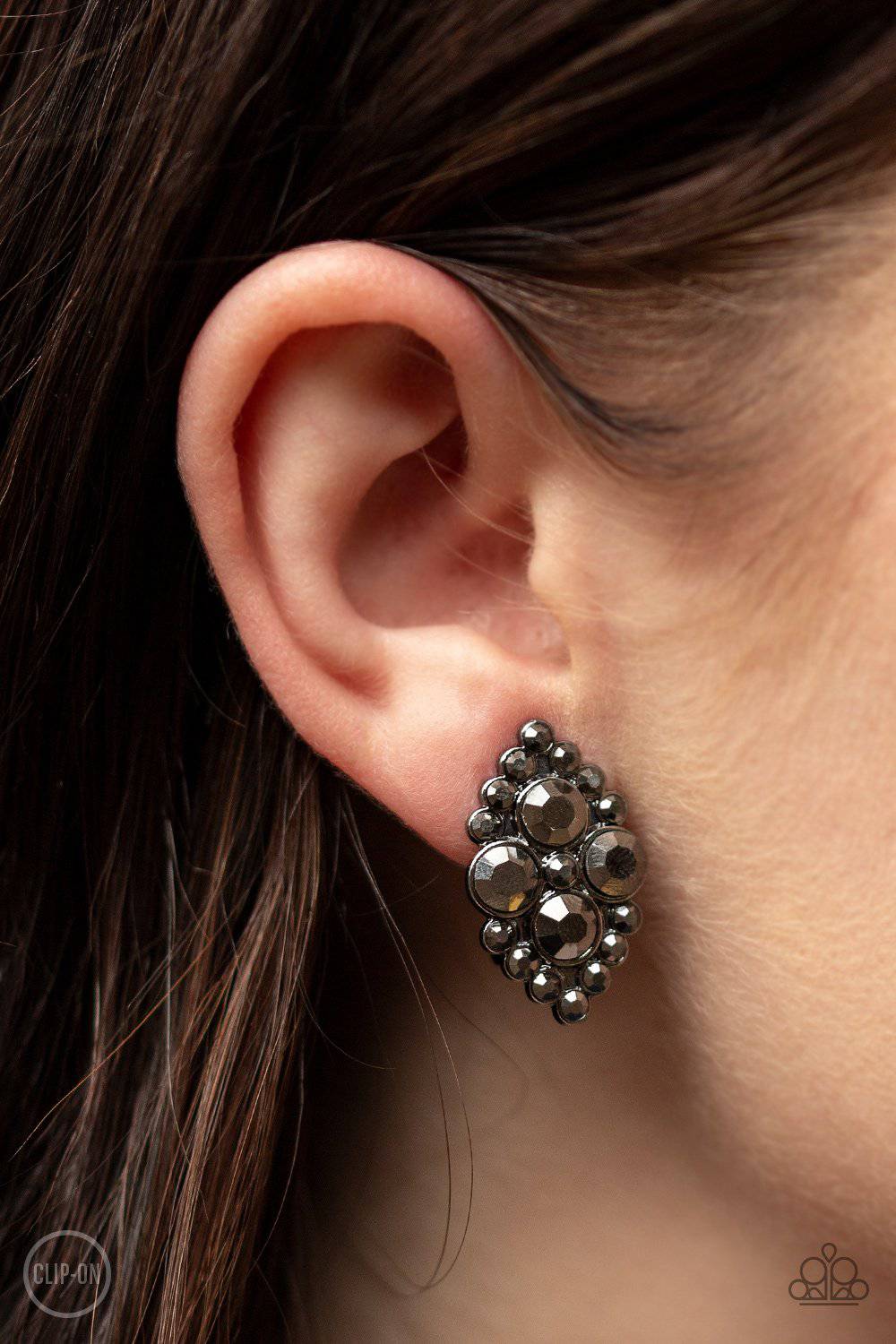 City Gardens Black Clip-on Earrings - Paparazzi Accessories - GlaMarous Titi Jewels