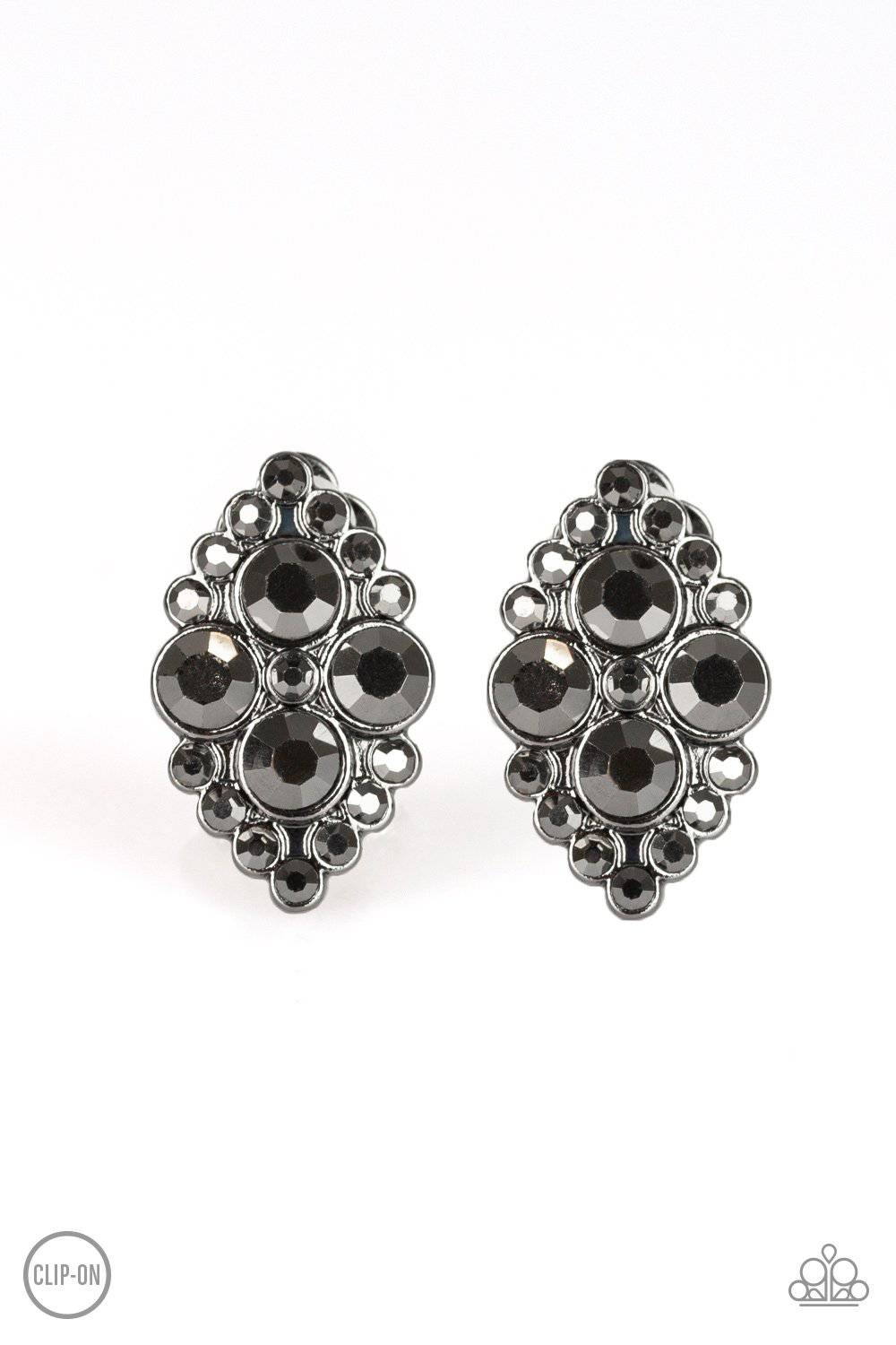 City Gardens Black Clip-on Earrings - Paparazzi Accessories - GlaMarous Titi Jewels