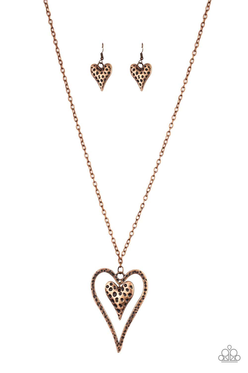 Hardened Hearts - Copper Heart Necklace - Paparazzi Accessories - GlaMarous Titi Jewels