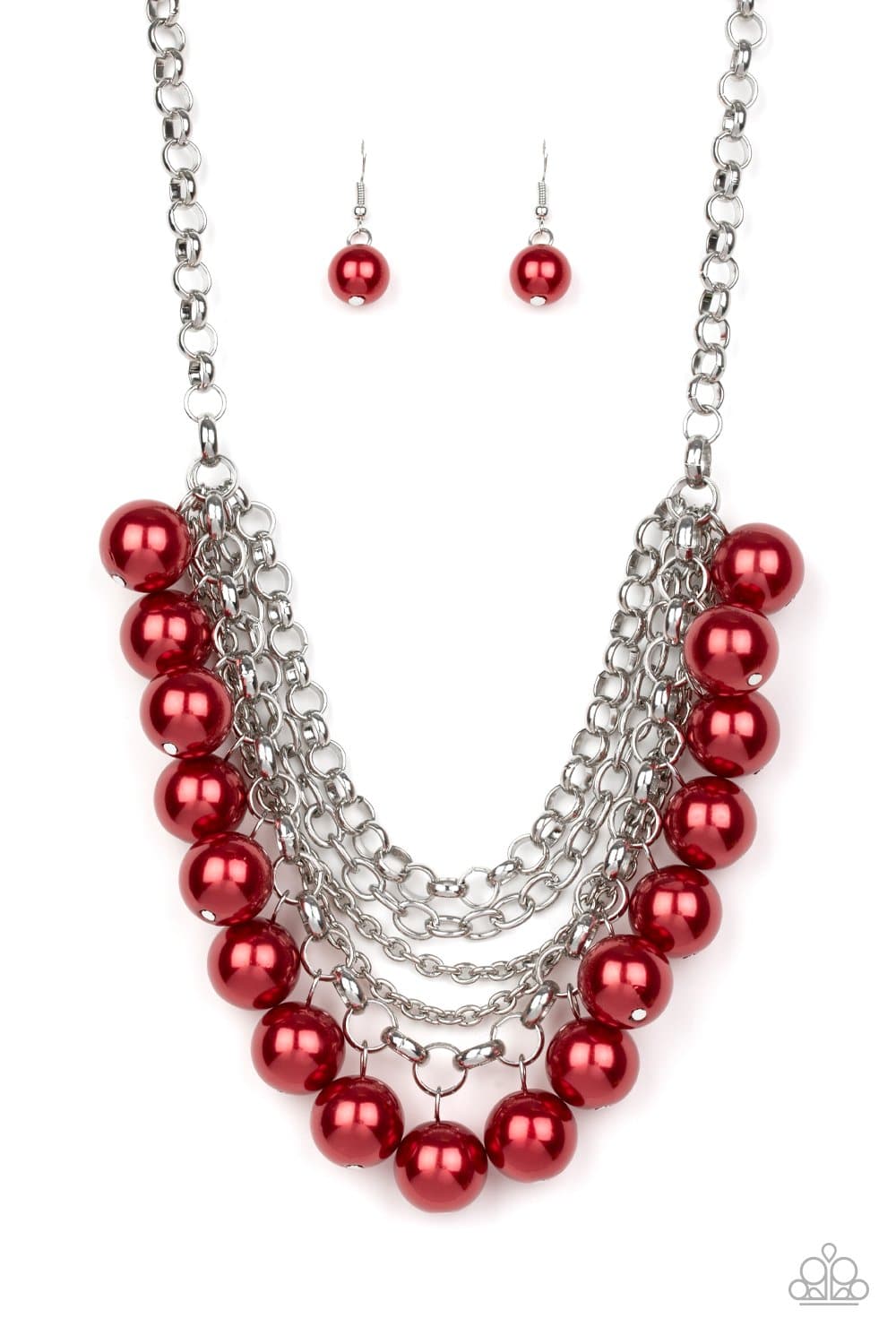 One-Way WALL STREET - Red Pearl Necklace - Paparazzi Accessories - GlaMarous Titi Jewels