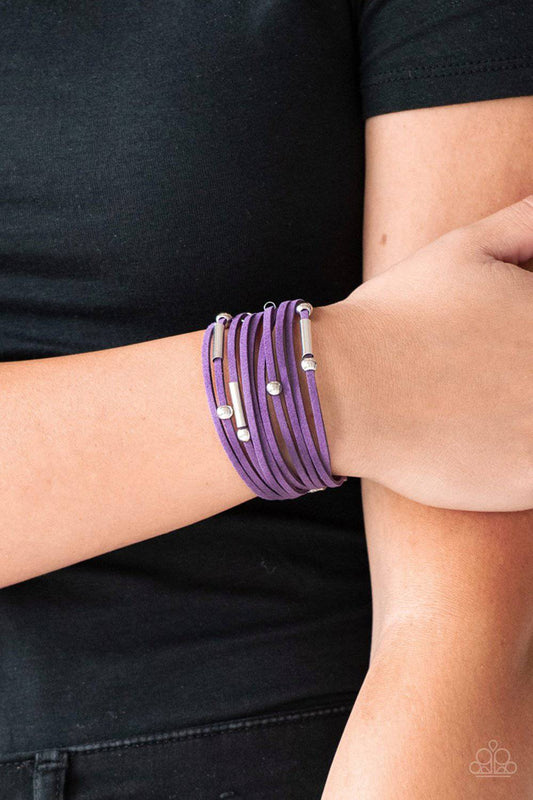 Back To BACKPACKER - Purple Suede Bracelet - Paparazzi Accessories - GlaMarous Titi Jewels