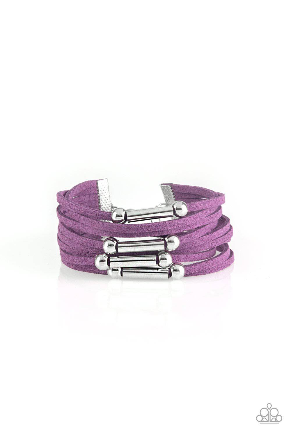 Back To BACKPACKER - Purple Suede Bracelet - Paparazzi Accessories - GlaMarous Titi Jewels