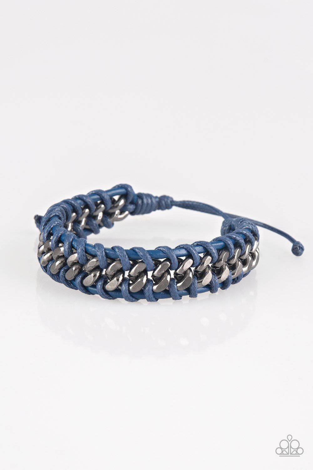 Racer Edge - Men's Blue Cording Knots Bracelet - Paparazzi Accessories - GlaMarous Titi Jewels