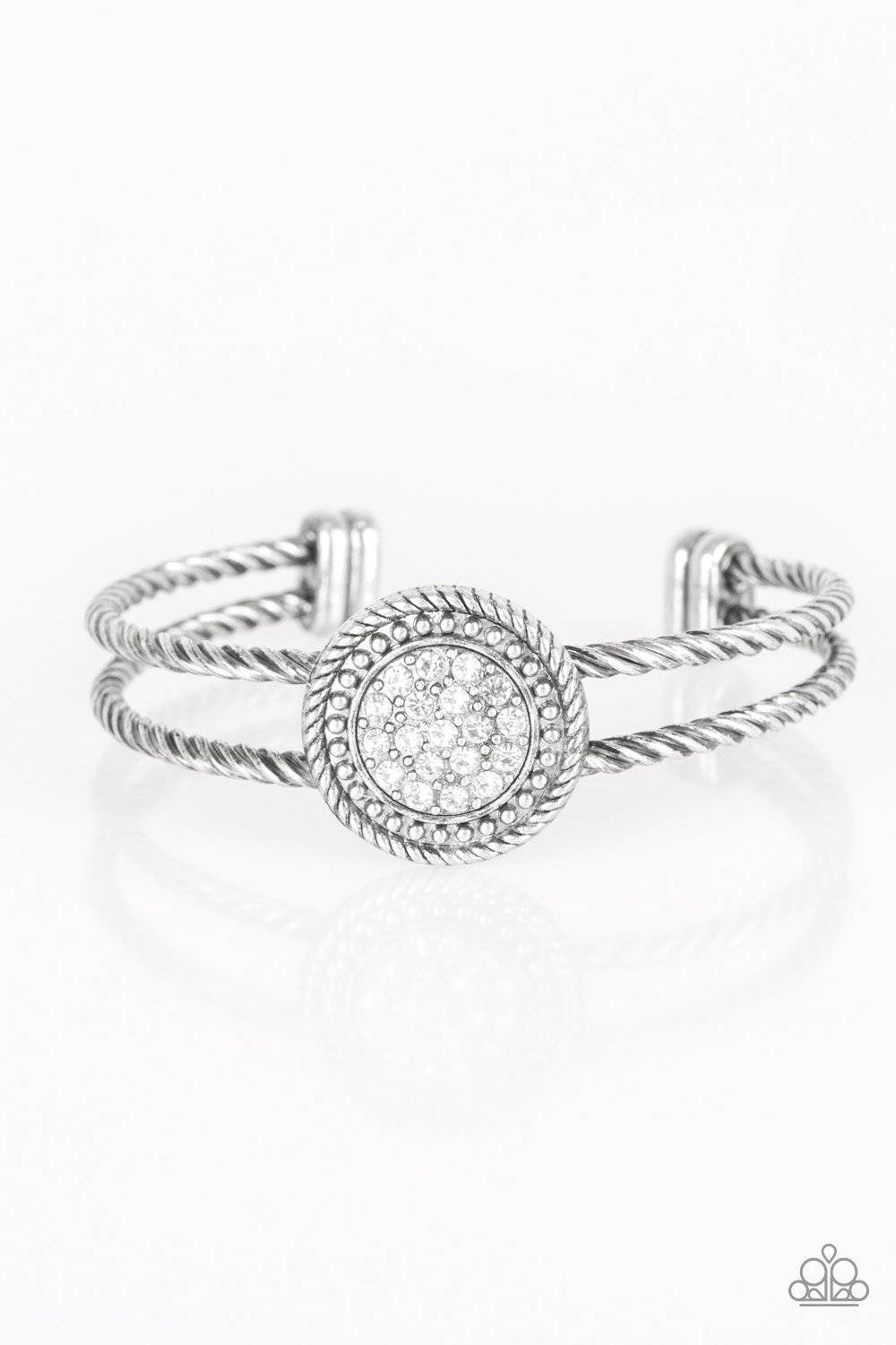 Definitely Dazzling - White Rhinestone Bracelet - Paparazzi Accessories - GlaMarous Titi Jewels