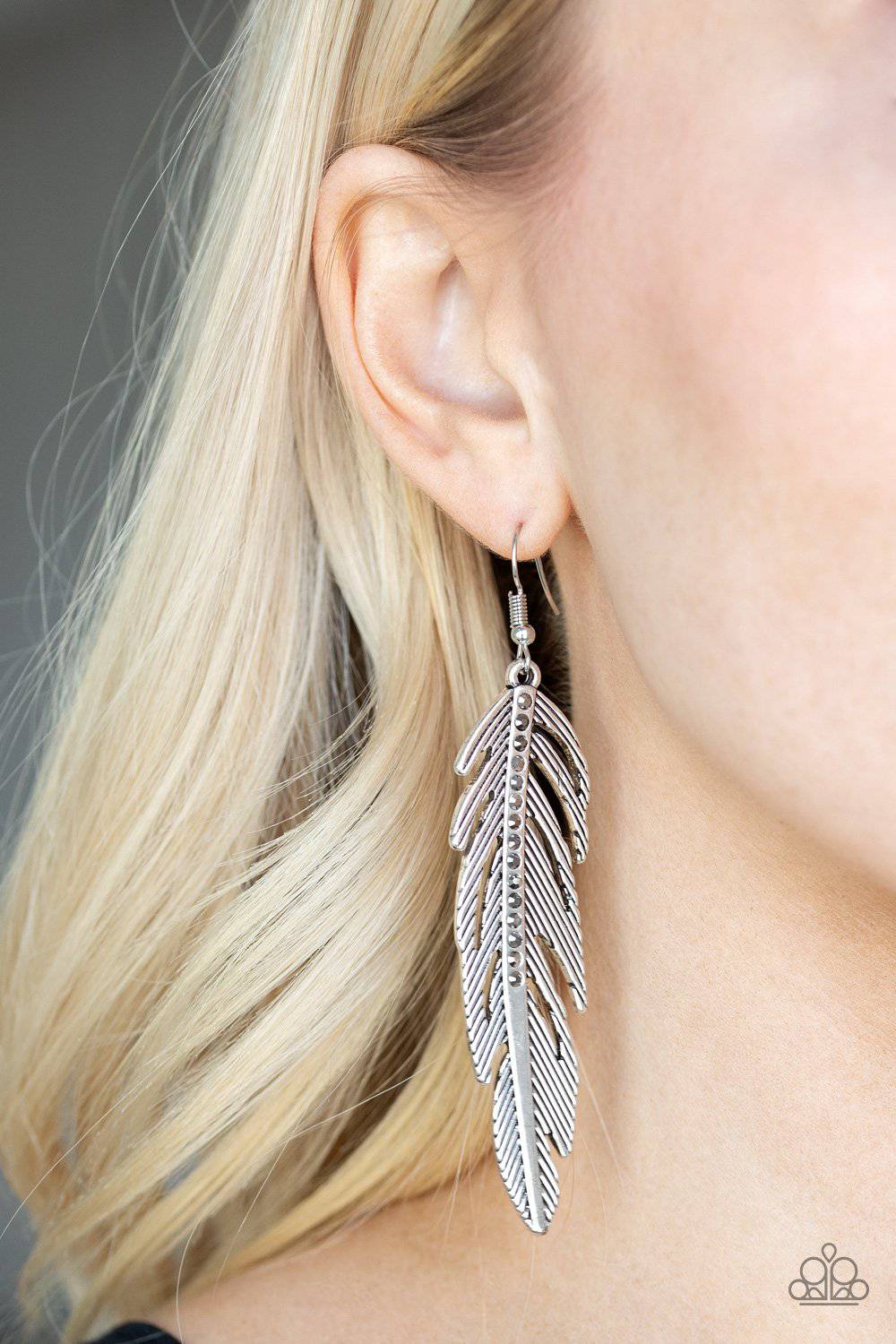 Give Me A ROOST - Silver Hematite Rhinestone Earrings - Paparazzi Accessories - GlaMarous Titi Jewels