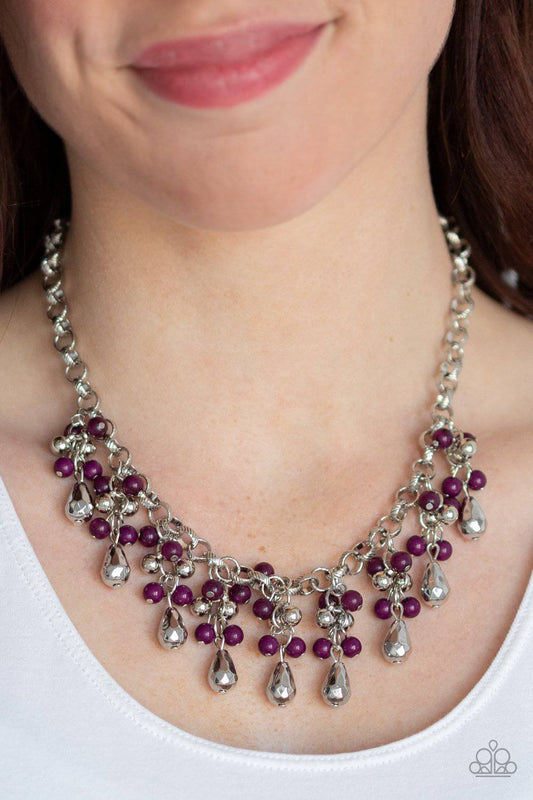 Travelling Trendsetter - Purple & Silver Necklace - Paparazzi Accessories - GlaMarous Titi Jewels