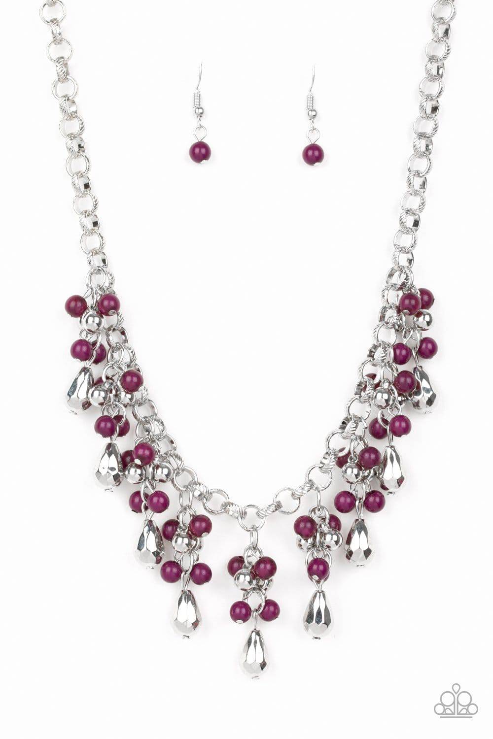 Travelling Trendsetter - Purple & Silver Necklace - Paparazzi Accessories - GlaMarous Titi Jewels