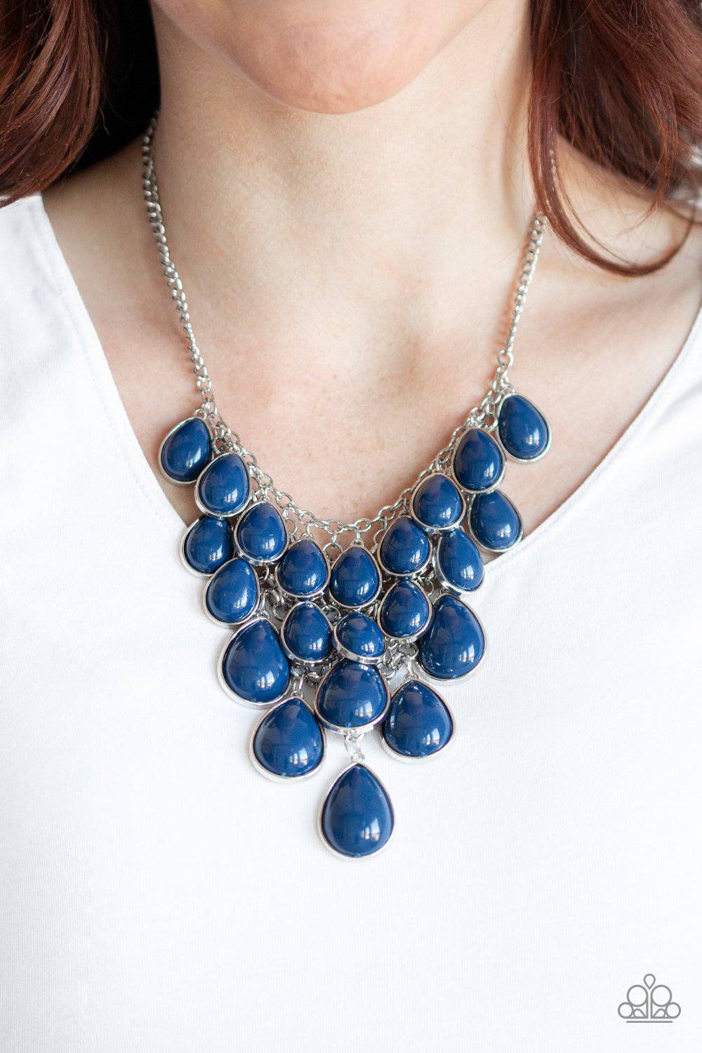 Shop Til You TEARDROP - Evening Blue Necklace - Paparazzi Accessories - GlaMarous Titi Jewels