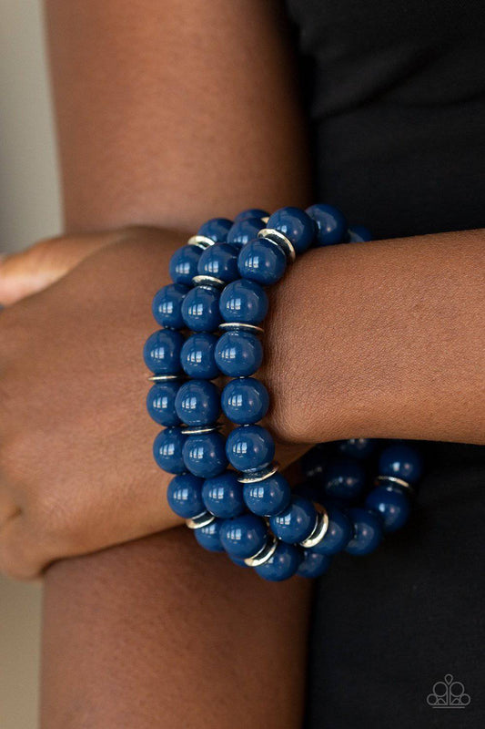 Chroma Collision - Blue Stretchy Bracelet - Paparazzi Accessories - GlaMarous Titi Jewels