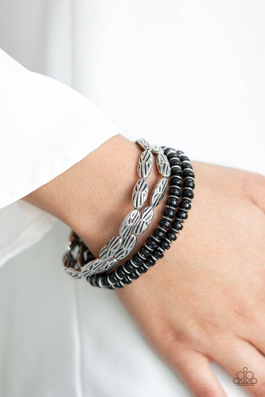 Wild Wonder - Black Stretchy Bracelets - Paparazzi Accessories - GlaMarous Titi Jewels