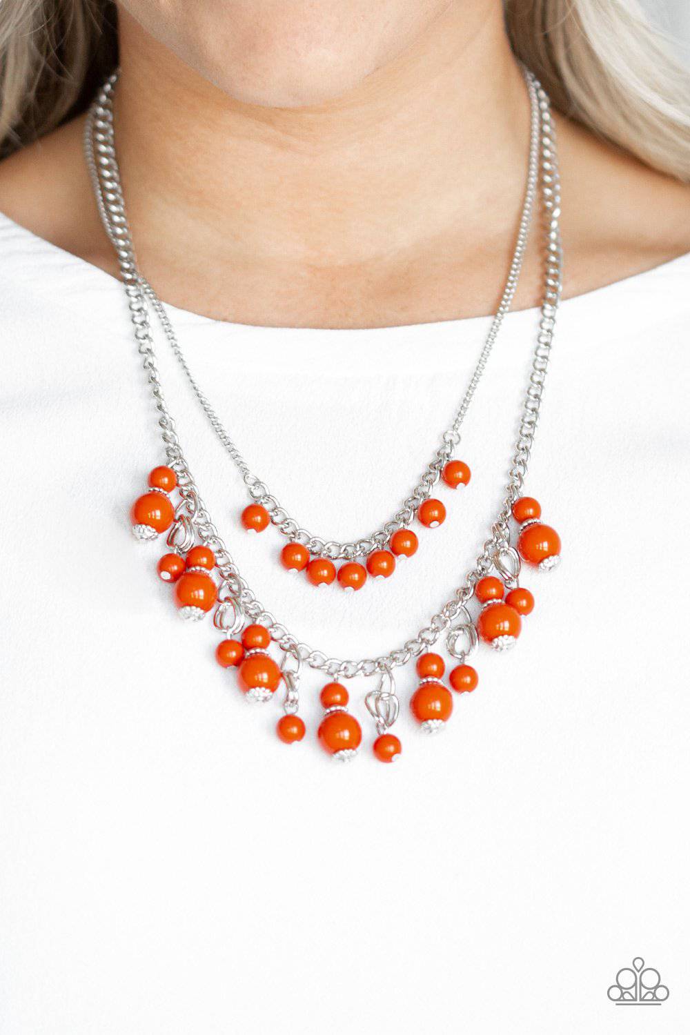 Beautifully Beaded - Orange Bead Necklace - Paparazzi Accessories - GlaMarous Titi Jewels
