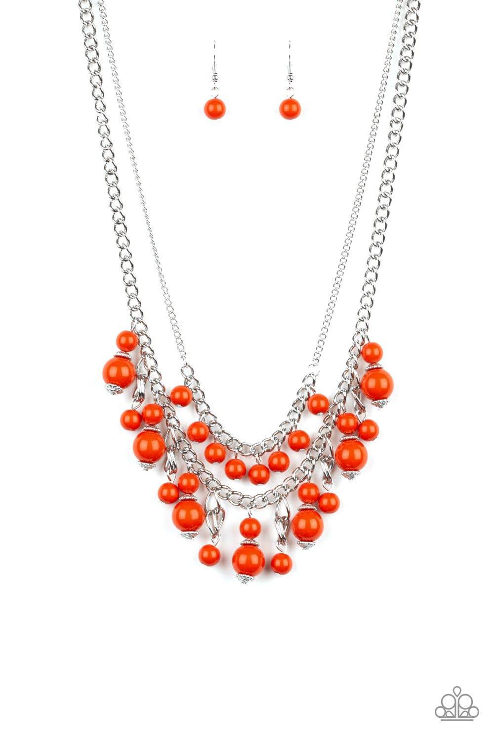 Beautifully Beaded - Orange Bead Necklace - Paparazzi Accessories - GlaMarous Titi Jewels