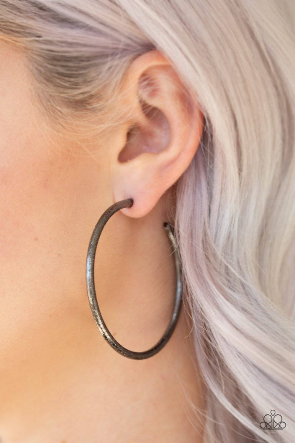 Double Or Nothing - Black Gunmetal Earrings - Paparazzi Accessories - GlaMarous Titi Jewels