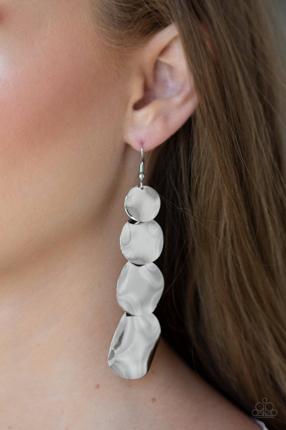 Modern Mecca - Silver Disc Earrings - Paparazzi Accessories - GlaMarous Titi Jewels