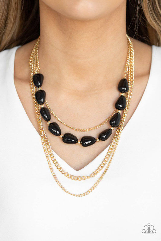 Trend Status - Black & Gold Necklace - Paparazzi Accessories - GlaMarous Titi Jewels