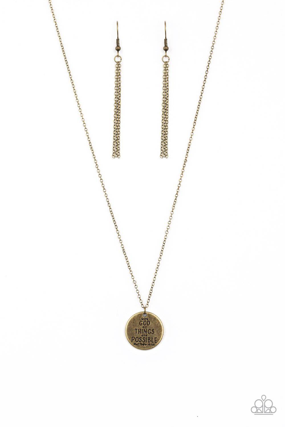 All Things Are Possible - Brass Necklace - Paparazzi Accessories - GlaMarous Titi Jewels