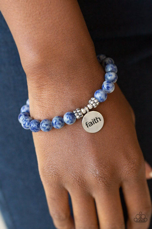 FAITH It, Till You Make It - Blue Stone "Faith" Bracelet - Paparazzi Accessories - GlaMarous Titi Jewels