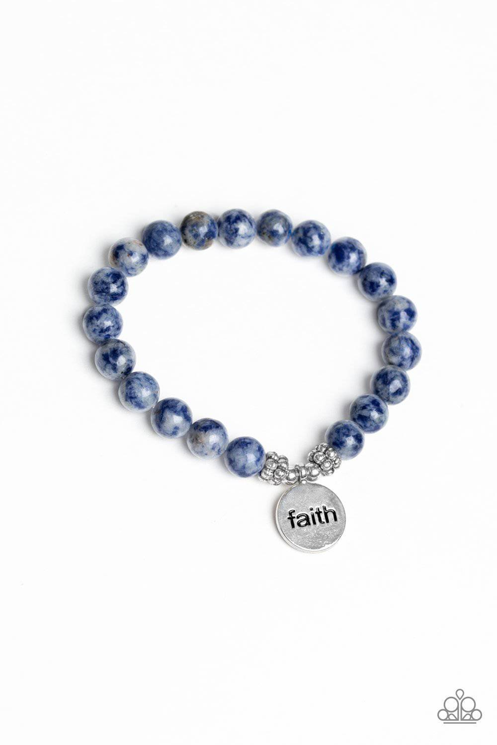 FAITH It, Till You Make It - Blue Stone "Faith" Bracelet - Paparazzi Accessories - GlaMarous Titi Jewels