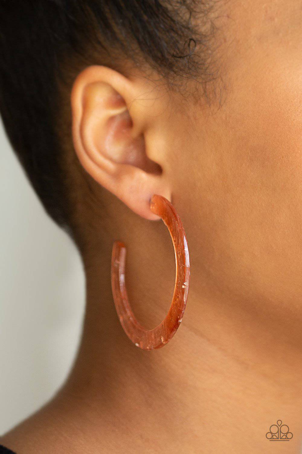 HAUTE Tamale - Copper Acrylic Earrings - Paparazzi Accessories - GlaMarous Titi Jewels