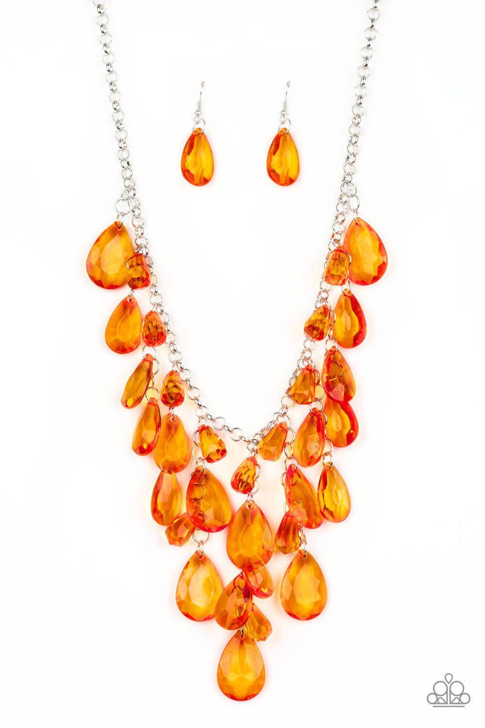 Irresistible Iridescence - Orange Necklace - Paparazzi Accessories - GlaMarous Titi Jewels
