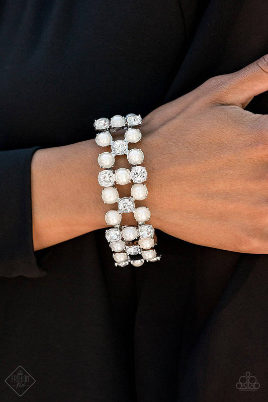 Diamonds and Debutantes White Bracelet - Paparazzi Accessories - GlaMarous Titi Jewels