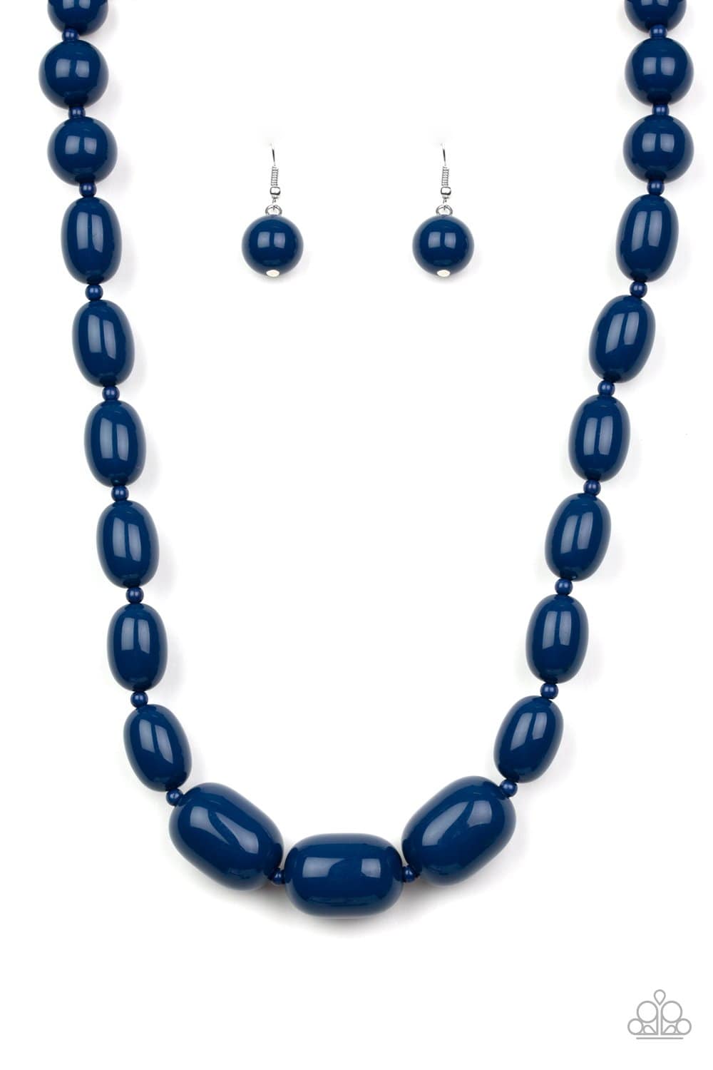 Poppin Popularity - Blue Bead Necklace - Paparazzi Accessories - GlaMarous Titi Jewels