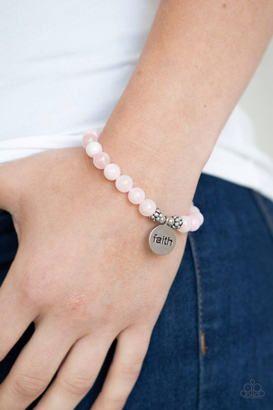 FAITH It, Till You Make It - Pink Stone "Faith" Bracelet - Paparazzi Accessories - GlaMarous Titi Jewels
