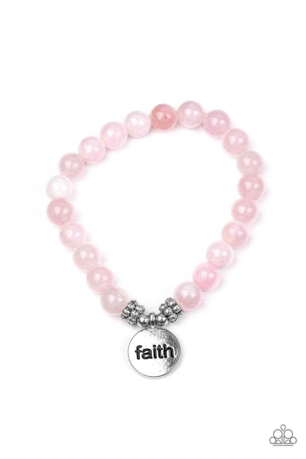 FAITH It, Till You Make It - Pink Stone "Faith" Bracelet - Paparazzi Accessories - GlaMarous Titi Jewels